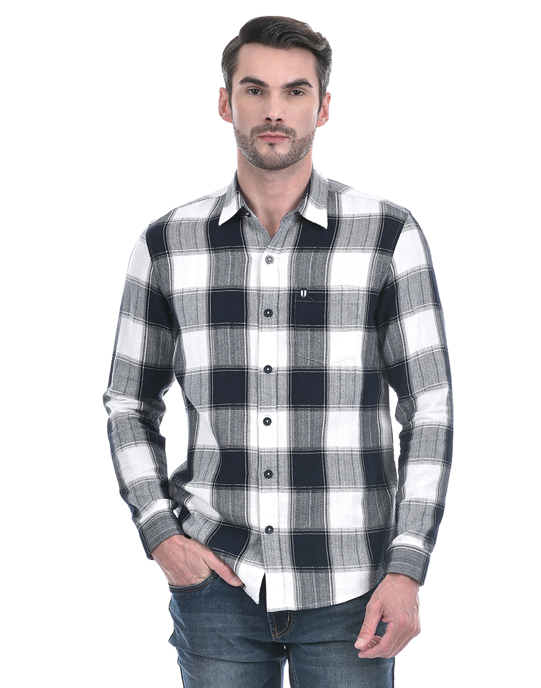 Numero Uno Men Beige Solid Hooded Neck Brushed Fleece Sweatshirt